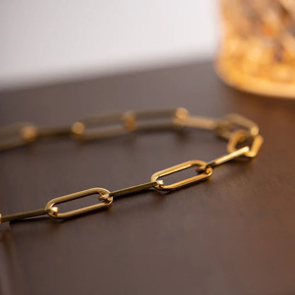 [Gaonasi]Ria Gold Paperclip Chain Necklace