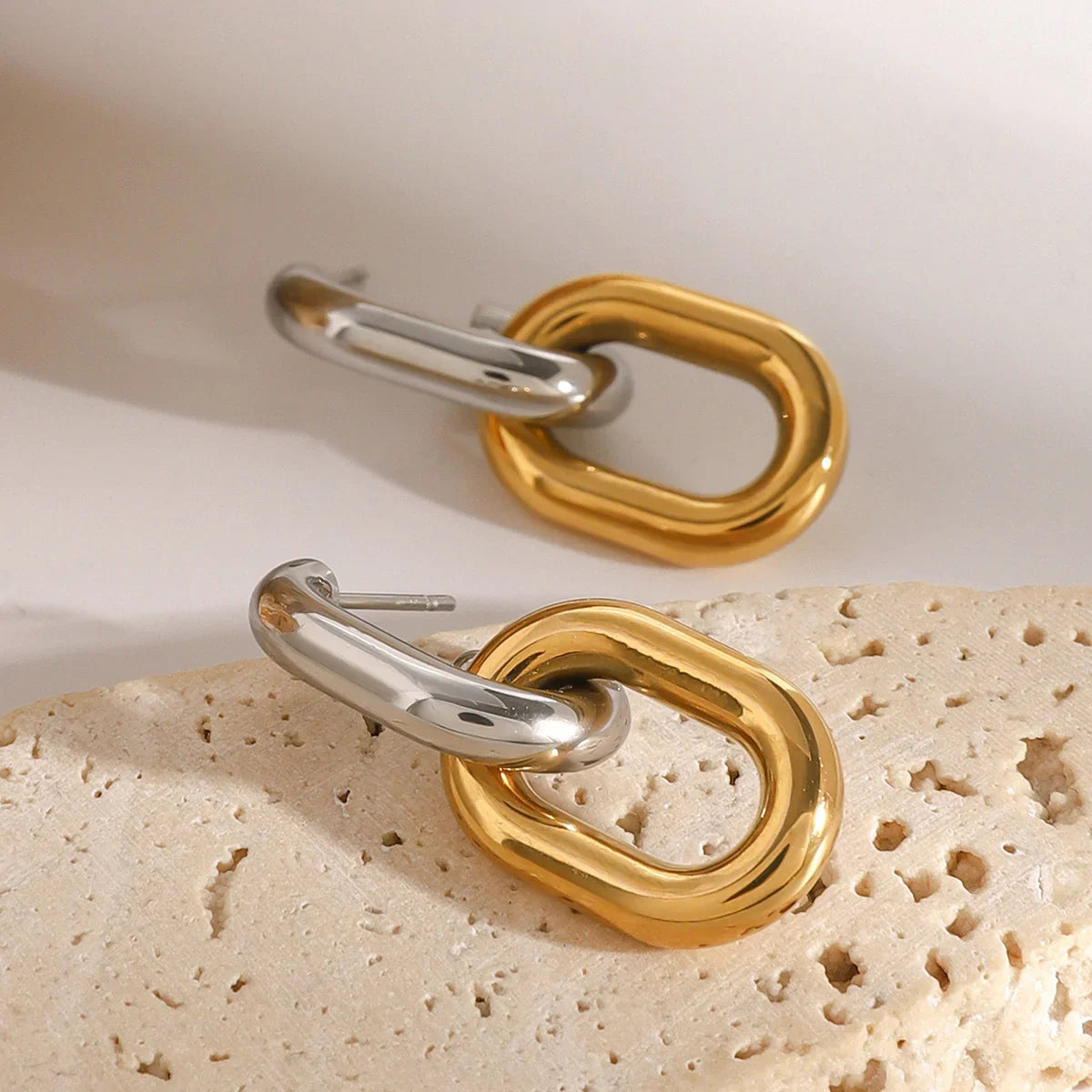 [Gaonasi]Taylor Two Tone Double Hoops
