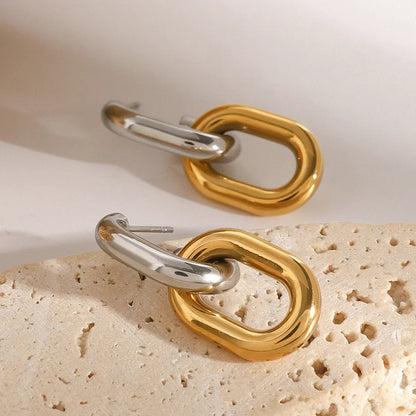 [Gaonasi]Taylor Two Tone Double Hoops