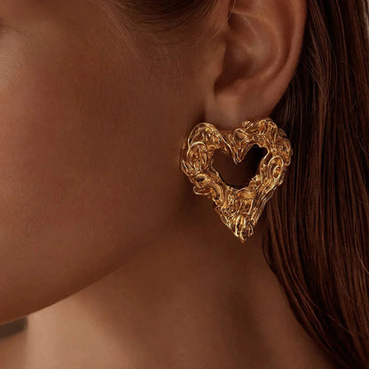 [Gaonasi]Helene Heart Earrings