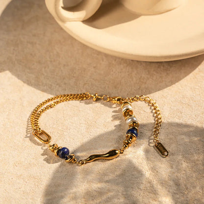 [Gaonasi]Quintessa Layered Chain Pearl Bracelet