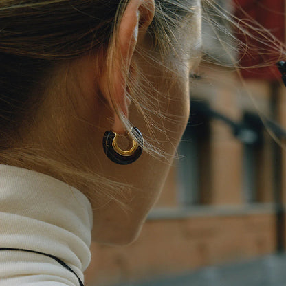 [Gaonasi]Lexi Chunky Enamel Hoops