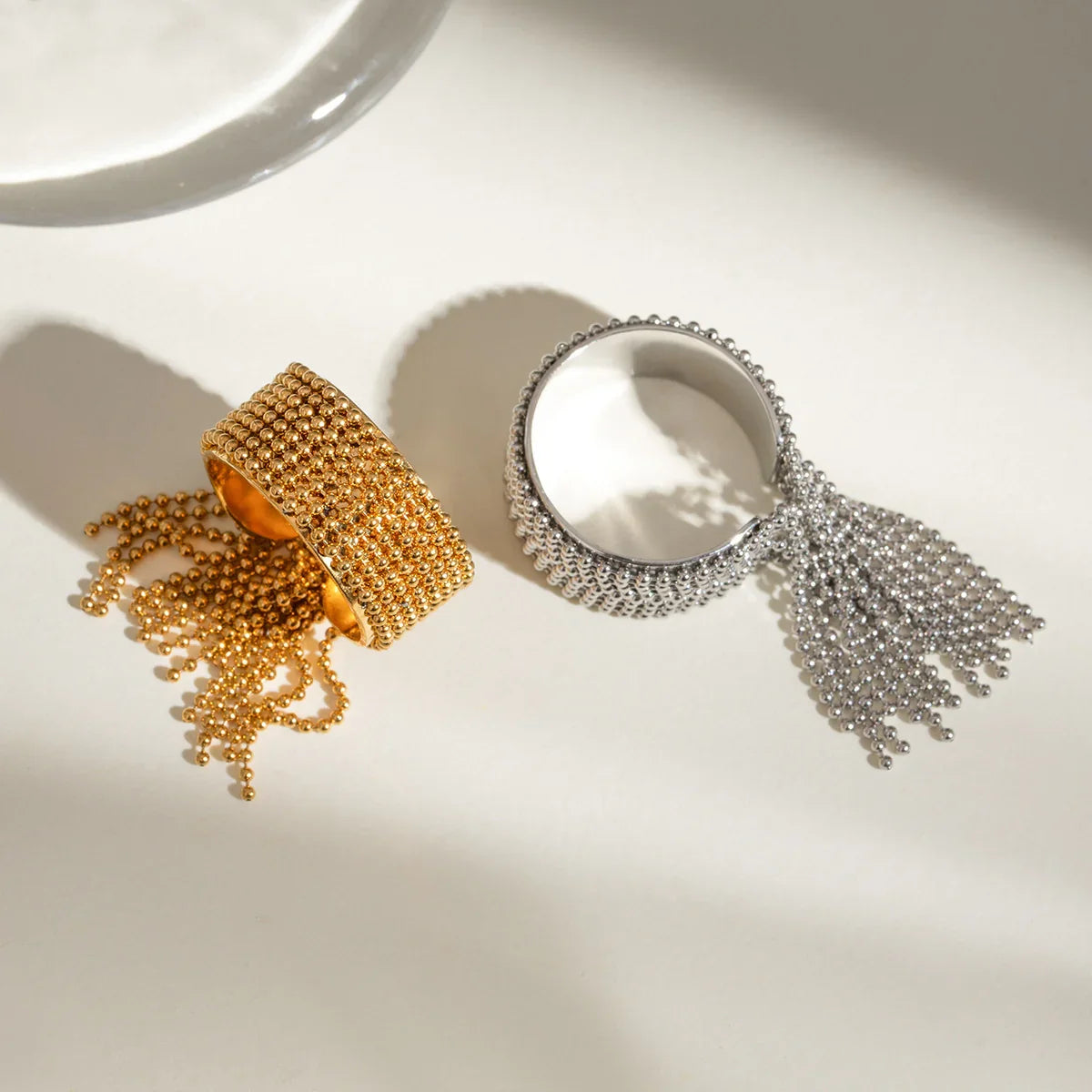 [Gaonasi]Krystelle Gold Tassel Ring