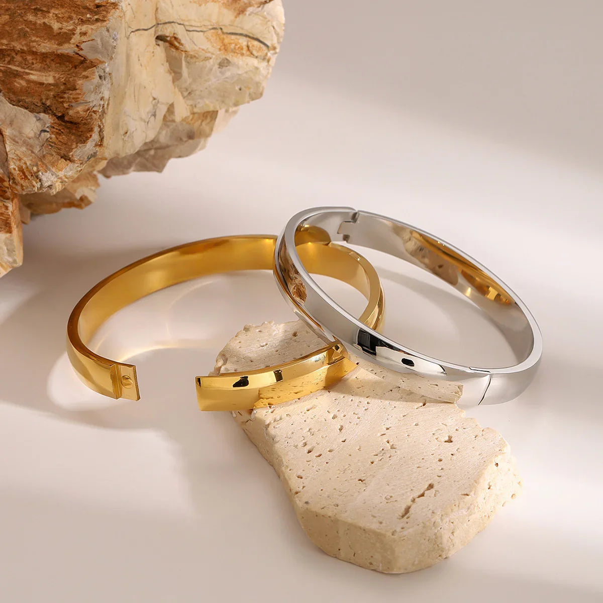 [Gaonasi]Melina Large Stacking Gold Bangle