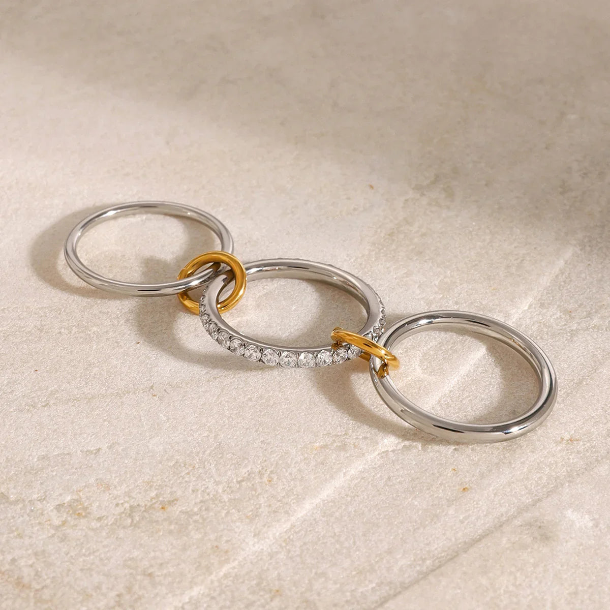[Gaonasi]Desiree Stacked Diamond Ring