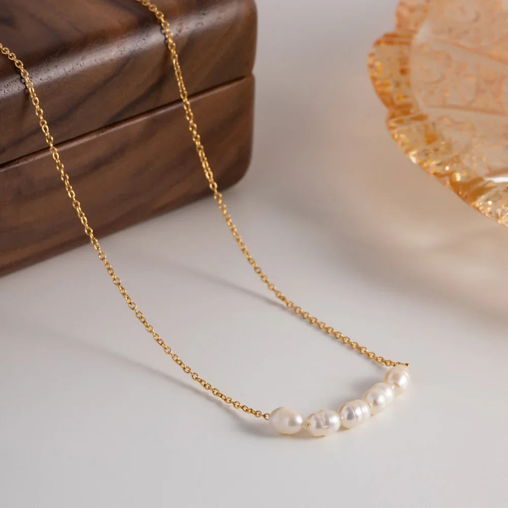 [Gaonasi]Elle Gold Pearl Necklace