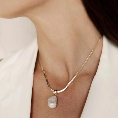 [Gaonasi]Glorietta Herringbone Pearl Necklace