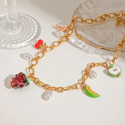 [Gaonasi]Michelle Fruit Charm Gold Necklace