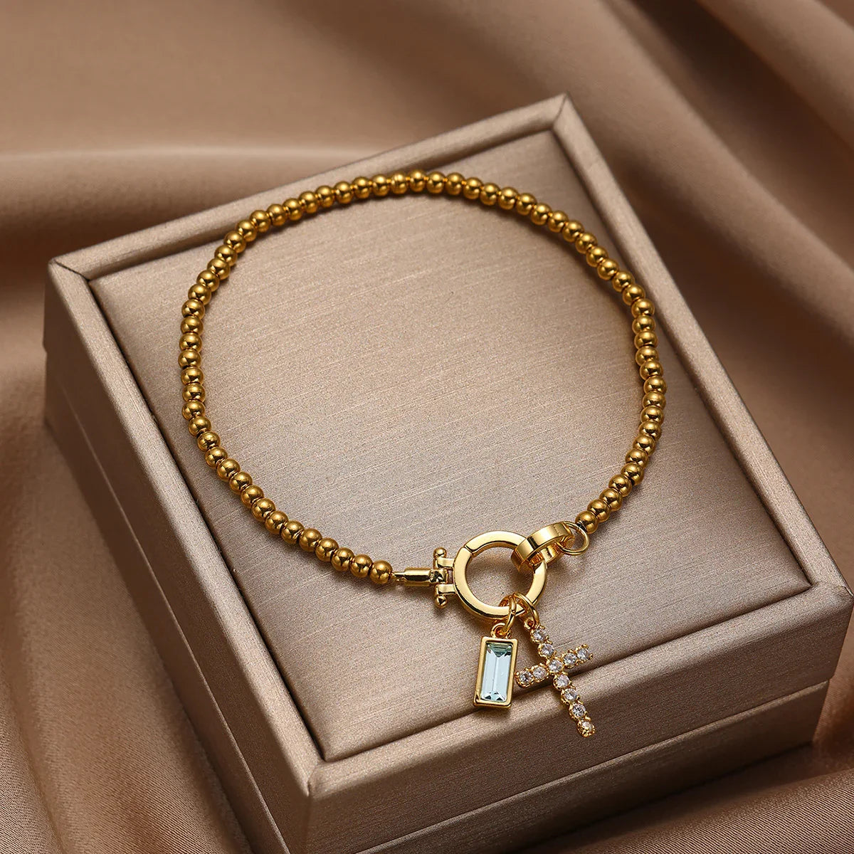 [Gaonasi]Amalia Birthstone Cross Bracelet