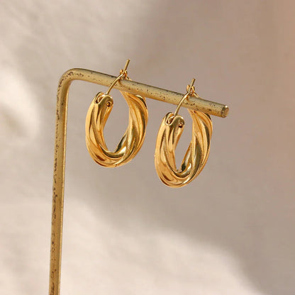 [Gaonasi]Denisse Twisted Hoop Earrings