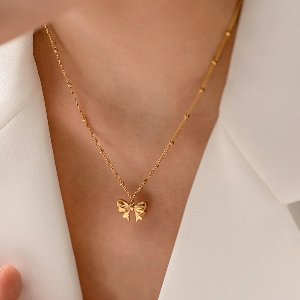 [Gaonasi]June Bow Necklace