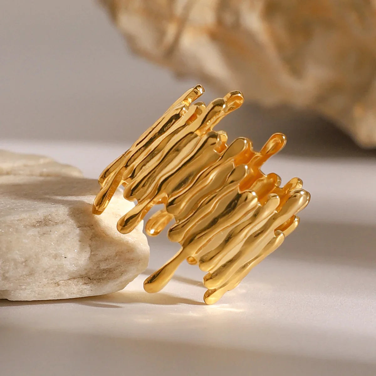[Gaonasi]Zoella Abstract Gold Ring