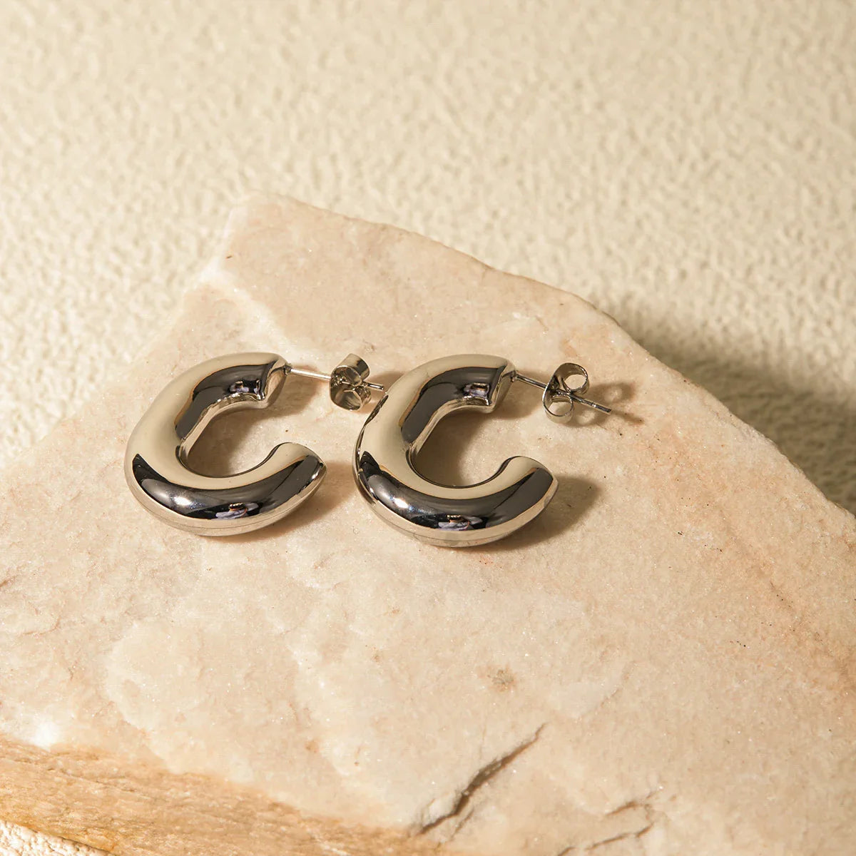 [Gaonasi]Alera Silver Hoops