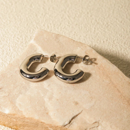 [Gaonasi]Alera Silver Hoops