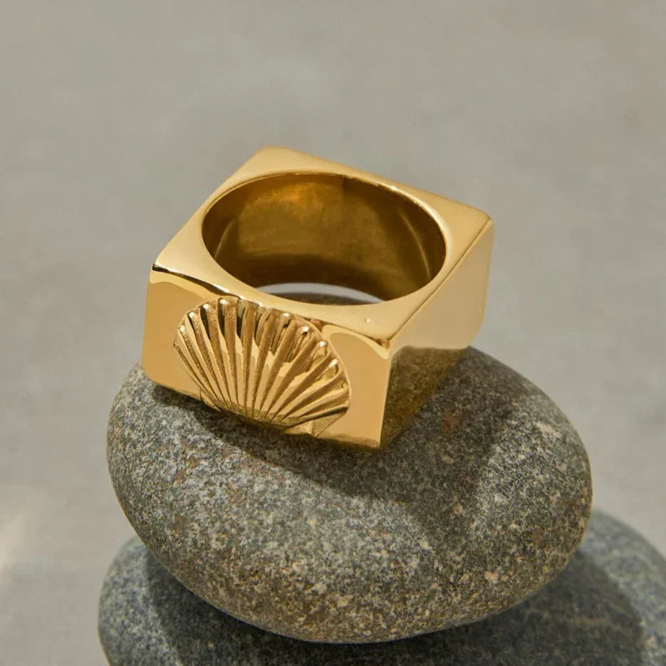 [Gaonasi]Carlotta Geometric Shell Ring