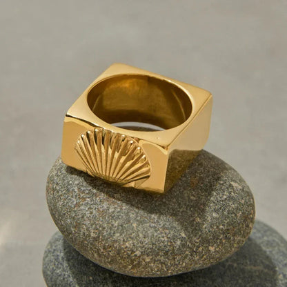 [Gaonasi]Carlotta Geometric Shell Ring