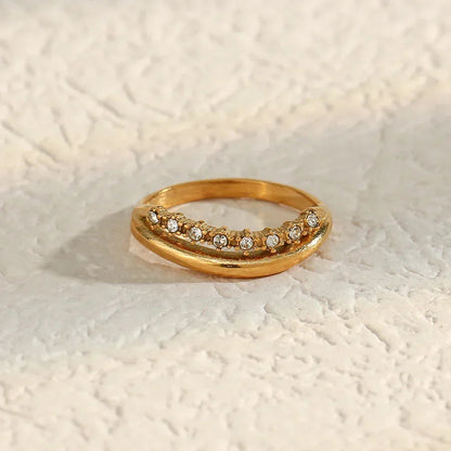 [Gaonasi]Adeline Diamond Simulant Gold Ring