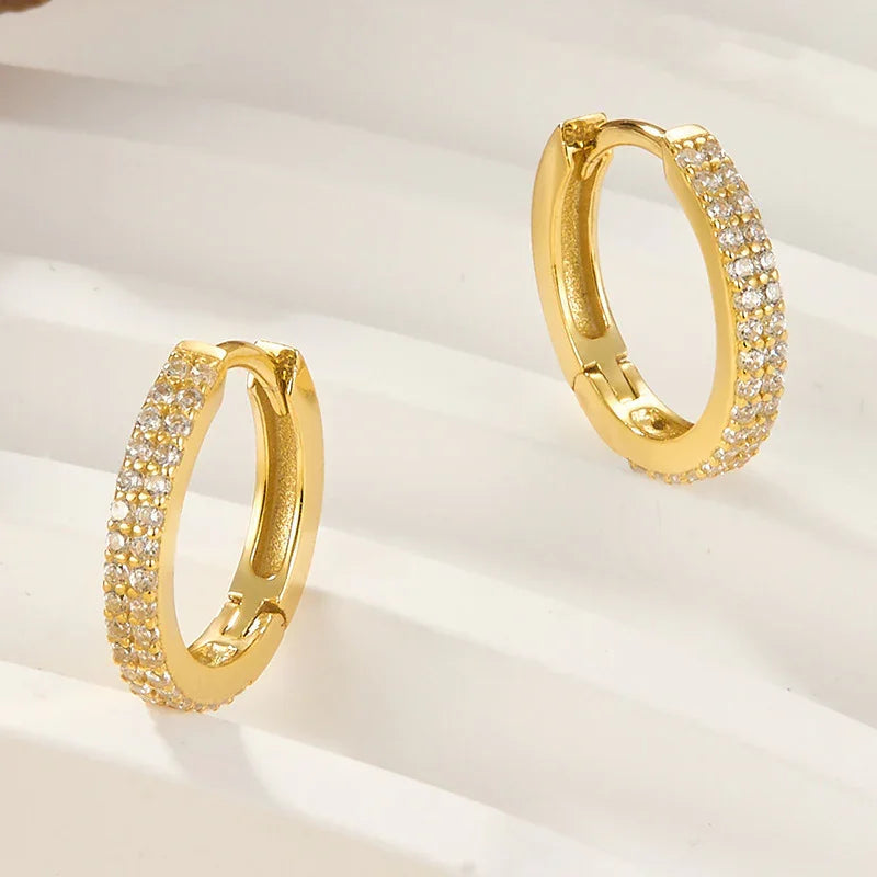 [Gaonasi]Cathy Paved Hoop Earrings