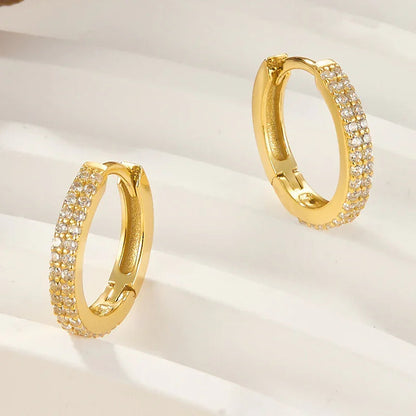 [Gaonasi]Cathy Paved Hoop Earrings