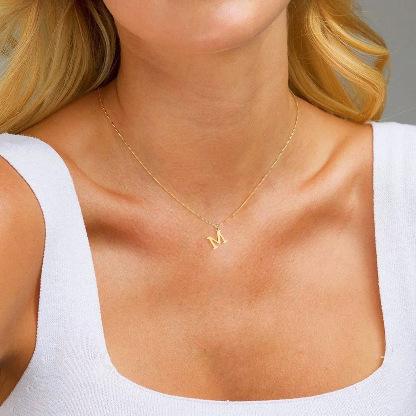 [Gaonasi]Therese Letter Initial Gold Necklace