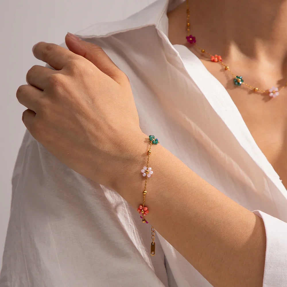 [Gaonasi]Azalea Floral Gold Bracelet