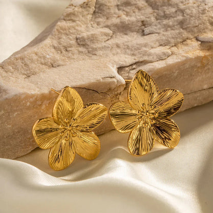 [Gaonasi]Allysa Flower Gold Earrings