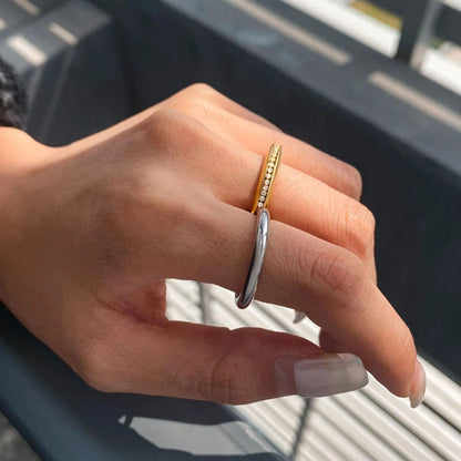 [Gaonasi]Claire Two Tone Ring Stack