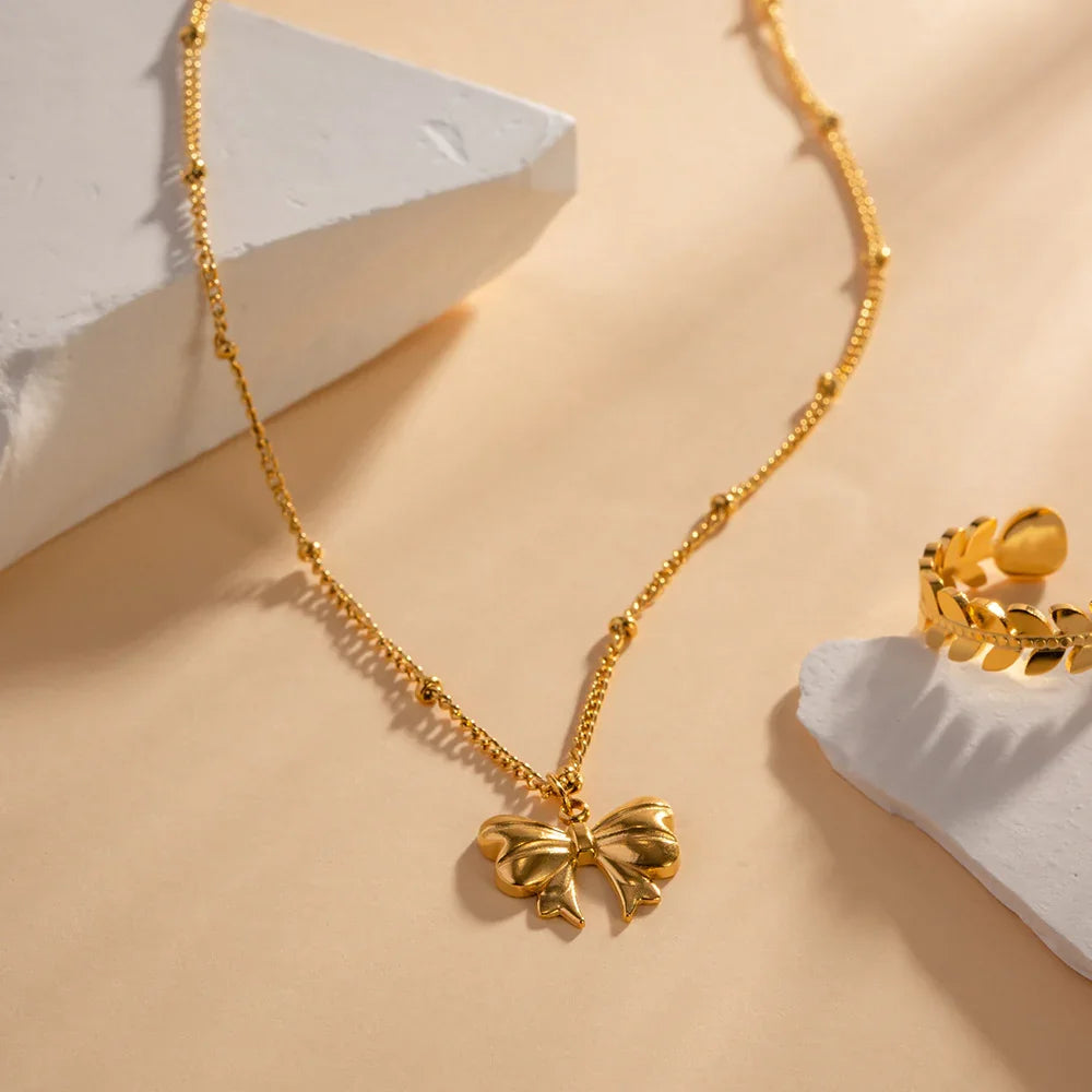 [Gaonasi]June Bow Necklace