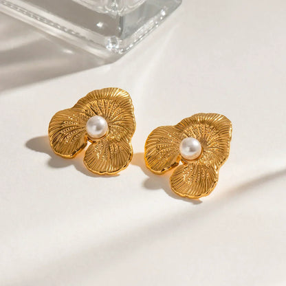 [Gaonasi]Klara Floral Pearl Earrings