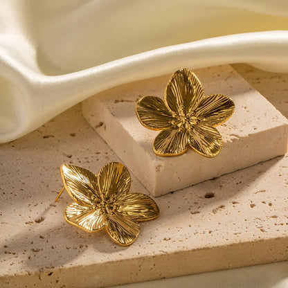 [Gaonasi]Allysa Flower Gold Earrings