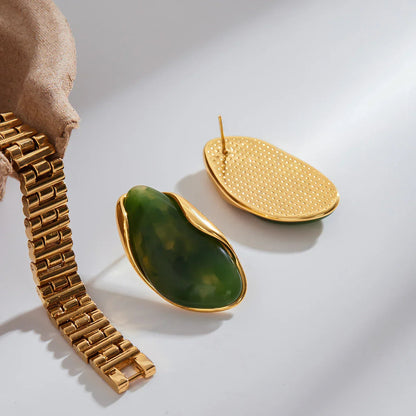 [Gaonasi]Amelise Polished Gemstone Earrings