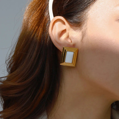 [Gaonasi]Sybil Gold Enamel Earrings