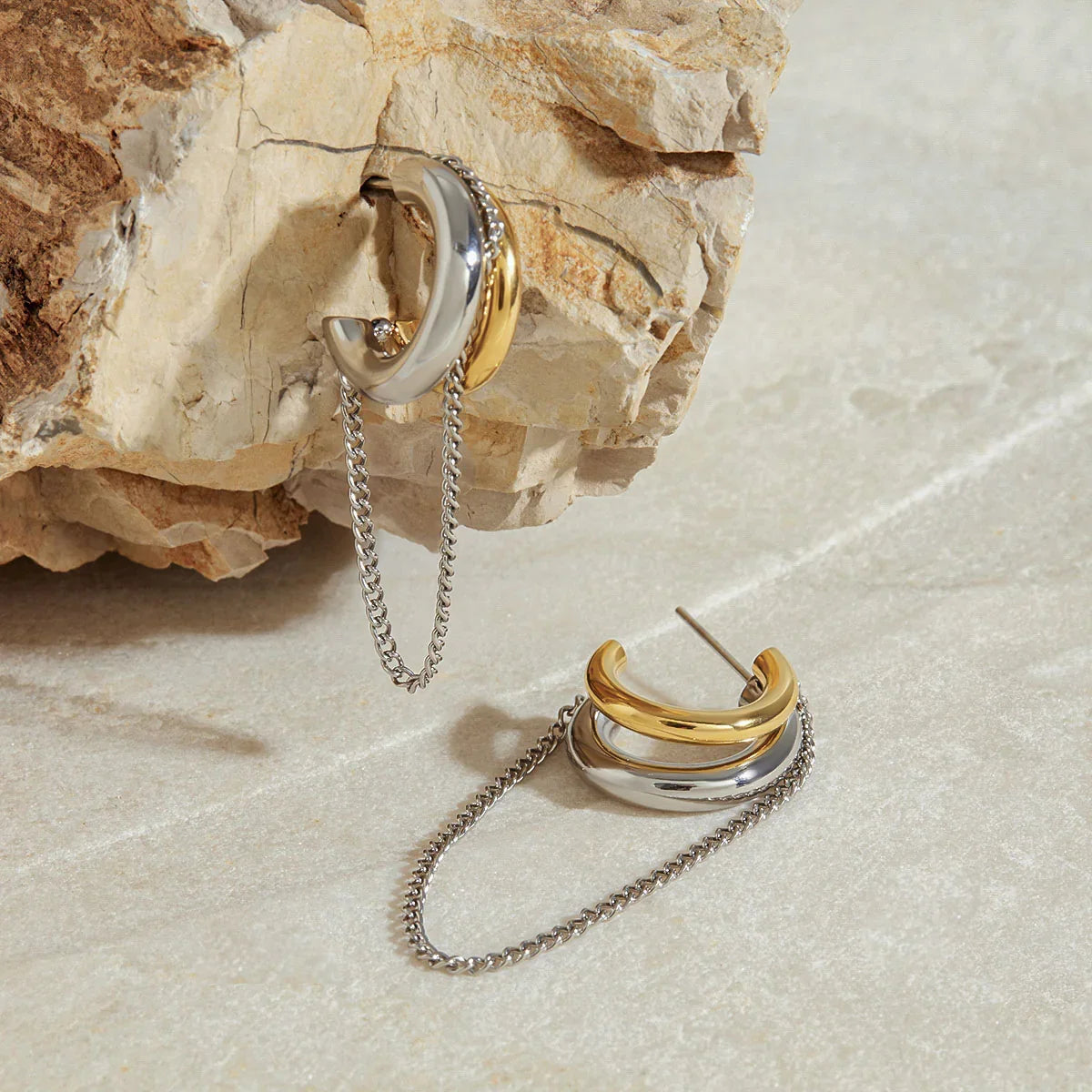 [Gaonasi]Galilea Link Chain Hoops