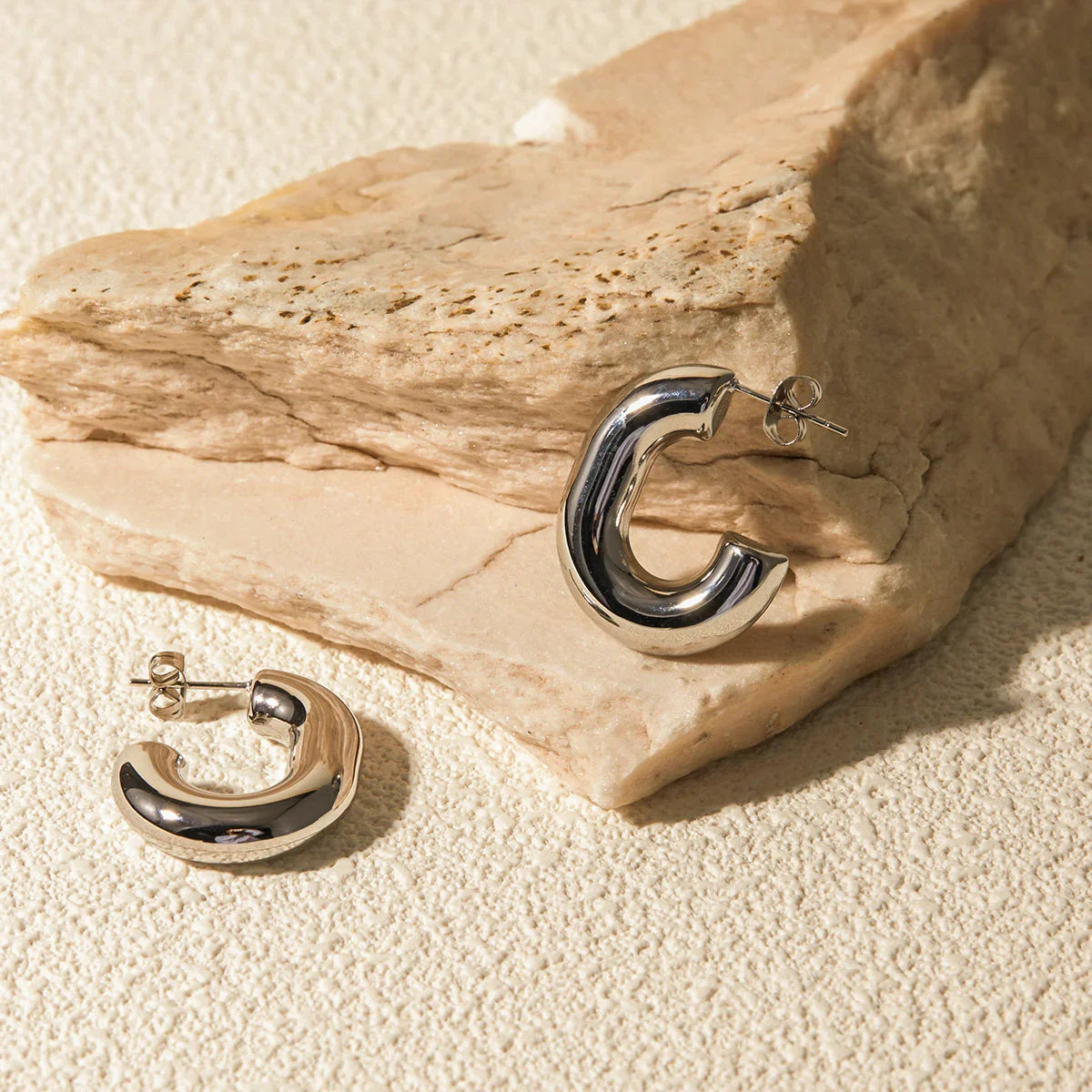 [Gaonasi]Alera Silver Hoops