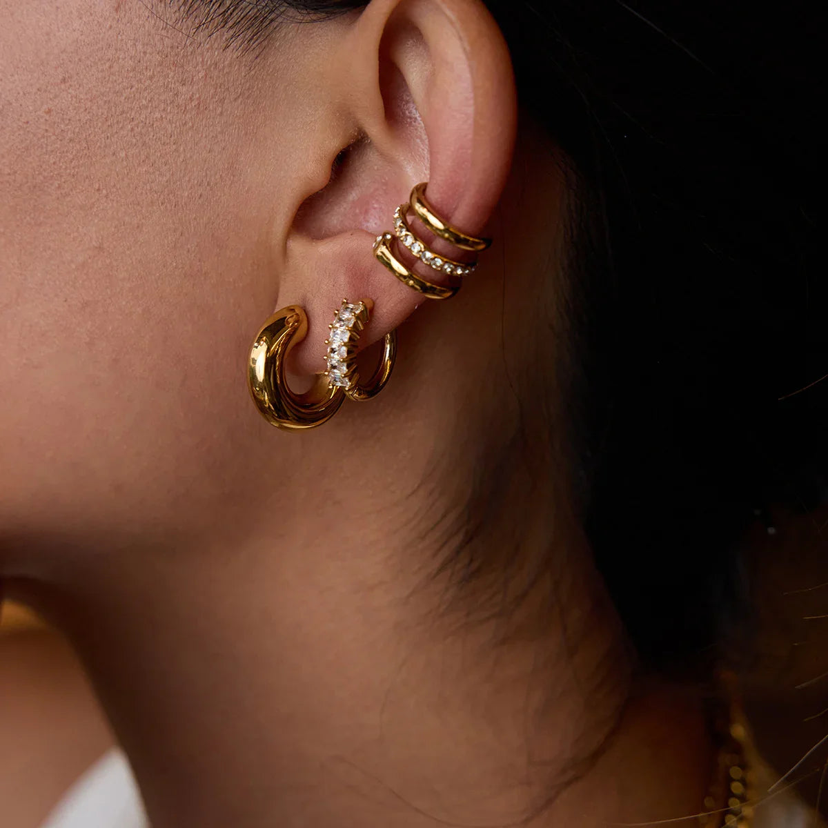[Gaonasi]Orielle Staple Gold Earrings Bundle