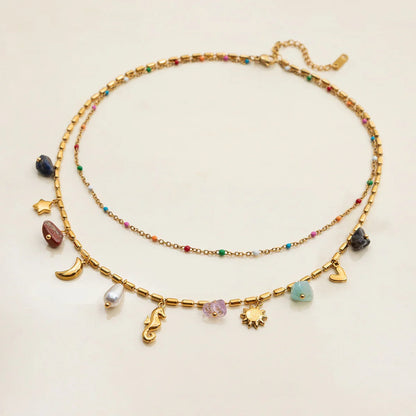 [Gaonasi]Cambria Coastal Charm Layered Necklace