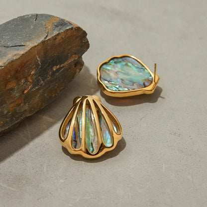 [Gaonasi]Nixie Gold Seashell Earrings