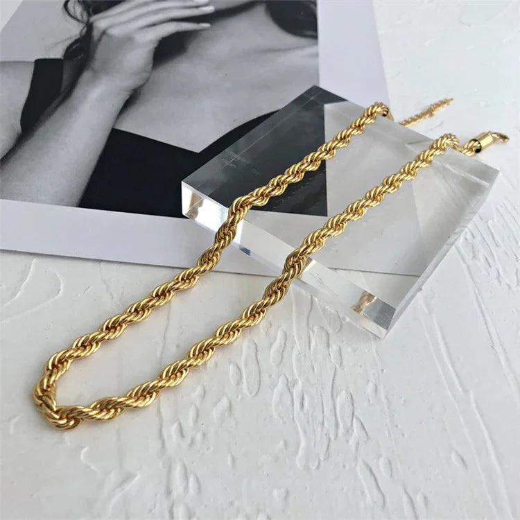 [Gaonasi]Bianca Rope Chain Gold Necklace
