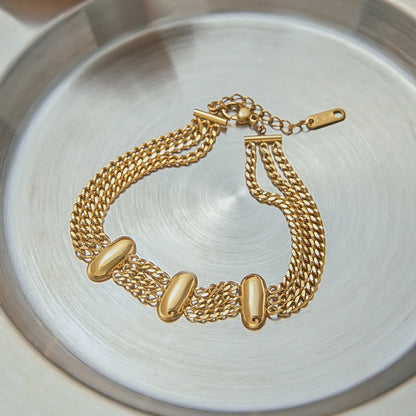 [Gaonasi]Kathleen Layered Chain Gold Bracelet