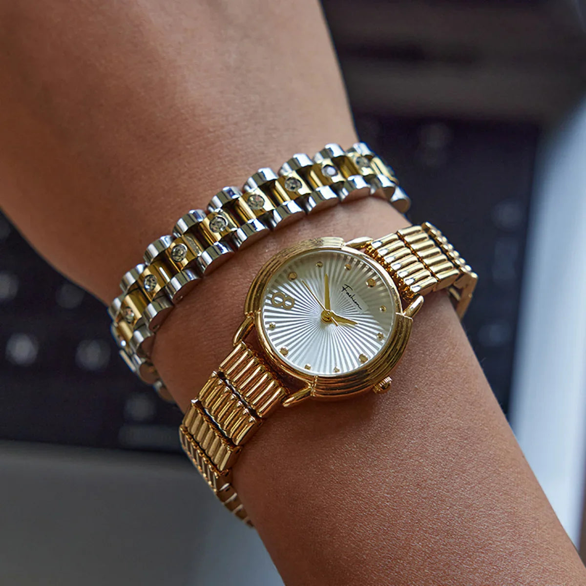 [Gaonasi]Gold Watchband Bracelet