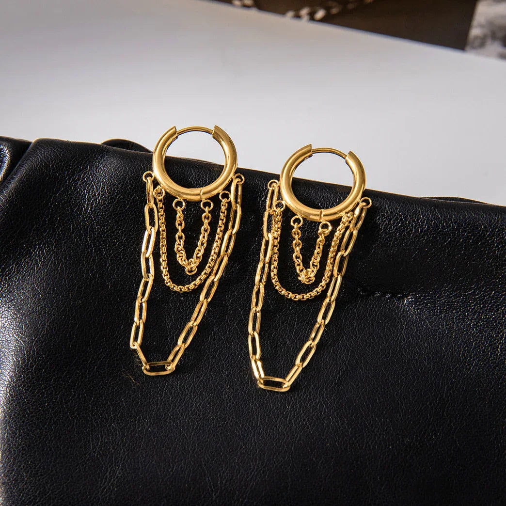 [Gaonasi]Alaina Link Chain Hoops
