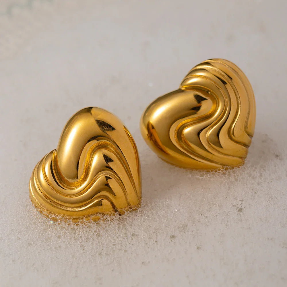[Gaonasi]Milena Heart Gold Earrings