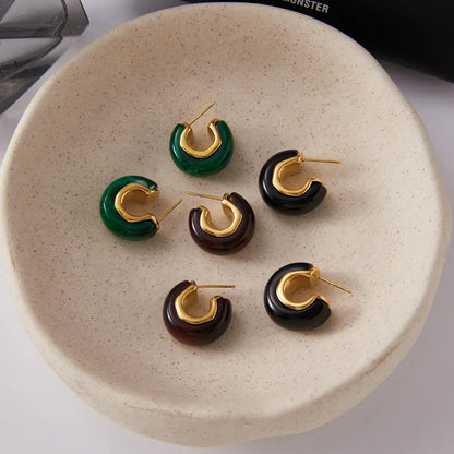 [Gaonasi]Lexi Chunky Enamel Hoops