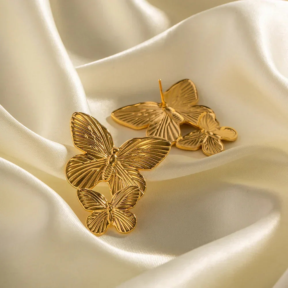 [Gaonasi]Butterfly Gold Earrings