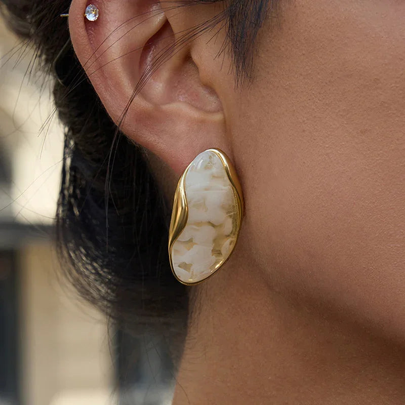 [Gaonasi]Amelise Polished Gemstone Earrings