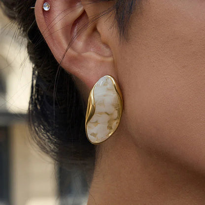 [Gaonasi]Amelise Polished Gemstone Earrings