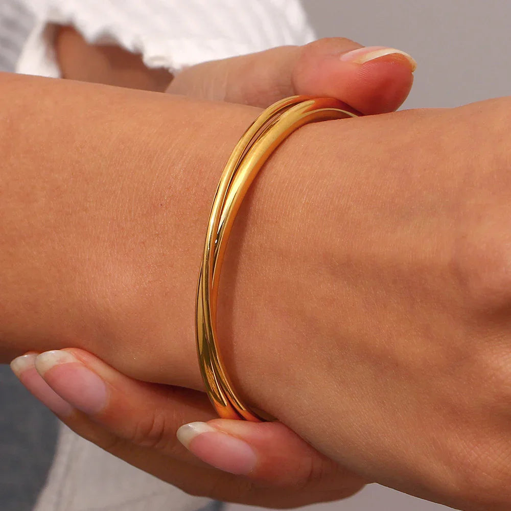 [Gaonasi]Rianne Layered Gold Bangle