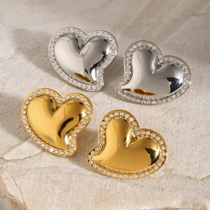 [Gaonasi]Holly Heart Gold Earrings