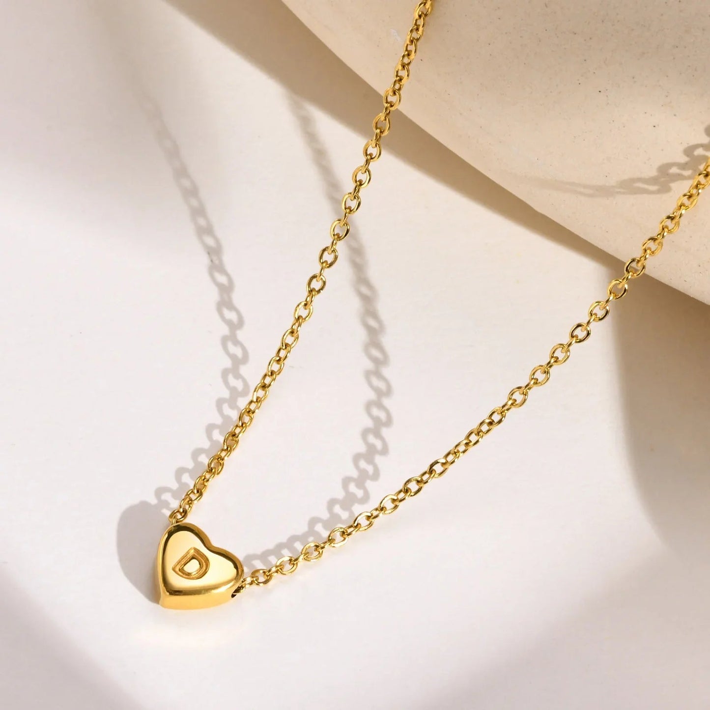 [Gaonasi]Heart Initial Gold Necklace