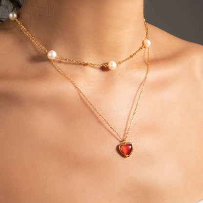 [Gaonasi]Cecily Gold Heart Necklace